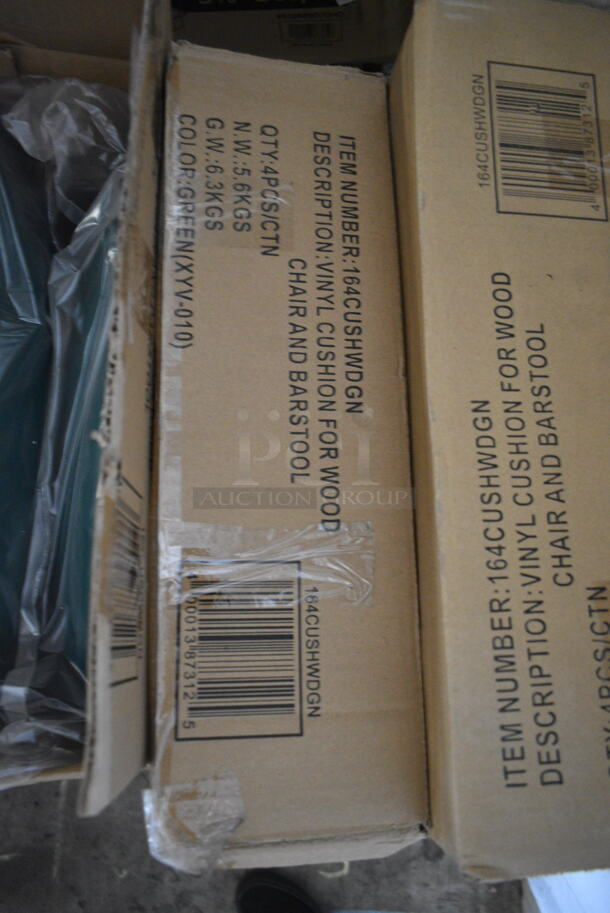 3 Boxes of 4 BRAND NEW SCRATCH AND DENT! Lancaster Table & Seating 164CUSHWDGN Green Seat Cushion. Missing 2 Cushions. 3 Times Your Bid! - Image 4 of 5