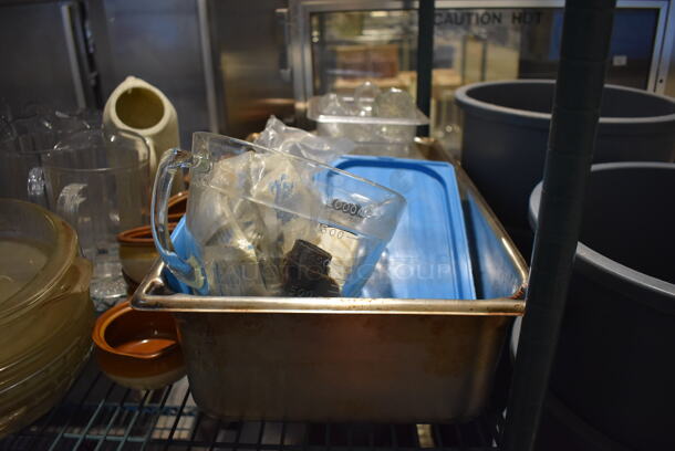 ALL ONE MONEY! Tier Lot of Various Items Including Poly Pitchers, Buckets and Glass Pie Pans - Image 2 of 6