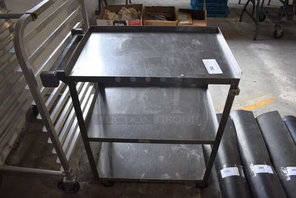 Stainless Steel Commercial 3 Tier Cart w/ Push Handle on Commercial Casters. 28x16x32
