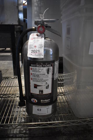 Badger Wet Chemical Fire Extinguisher. 7.5x7.5x20