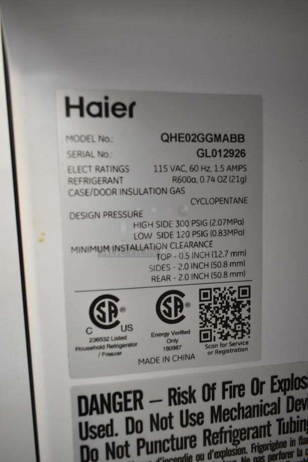 Haier QHE02GGMABB Metal Mini Cooler. 115 Volts, 1 Phase. Tested and Working! - Image 5 of 5