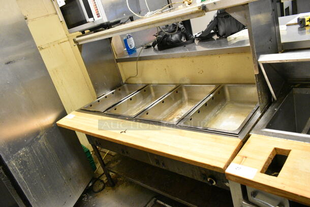Metal Commercial Electric Powered 4 Well Steam Table w/ Over Shelf and Under Shelf. This Unit Was In Working Condition When the Restaurant Closed. (kitchen) - Image 7 of 12