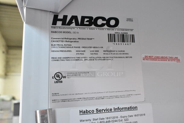2019 Habco SE18 Metal Commercial Single Door Reach In Cooler Merchandiser w/ Poly Coated Racks. 115 Volts, 1 Phase. Tested and Working! - Image 5 of 5