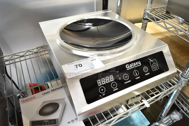 BRAND NEW SCRATCH AND DENT! Galaxy 177GIWC18 Stainless Steel Countertop Wok Induction Range / Cooker. 120 Volts, 1 Phase.  - Image 4 of 5