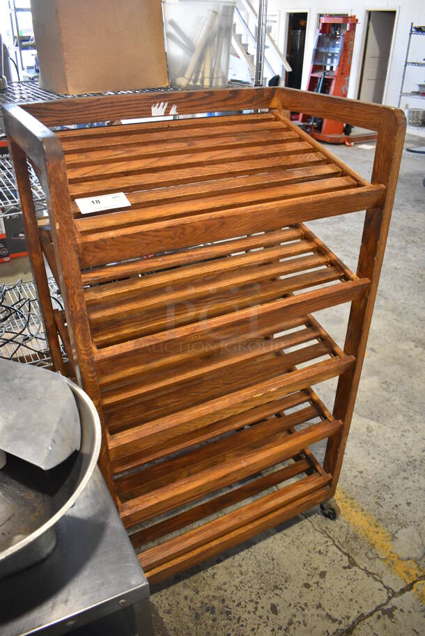 Wooden 5 Tier Shelving Unit on Commercial Casters. 31x20x54 - Image 2 of 6