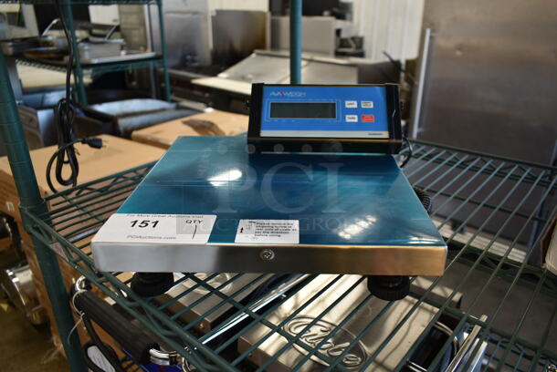 BRAND NEW SCRATCH AND DENT! AvaWeigh 334RS400 Stainless Steel Commercial Countertop Food Portioning Scale. Cannot Test Due To Missing Power Cord - Image 1 of 5