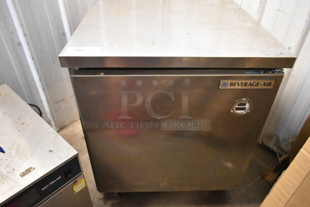 Beverage Air WTF27A Stainless Steel Commercial Single Door Undercounter Freezer on Commercial Casters. 115 Volts, 1 Phase. Tested and Powers On But Does Not Get Cold