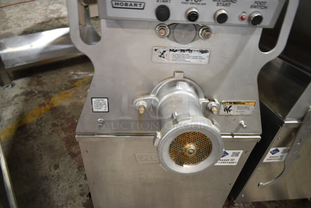 Hobart MG2032 Metal Commercial Floor Style Electric Powered Meat Mixer Grinder on Commercial Casters. 208 Volts, 3 Phase. Tested and Working! - Image 2 of 7