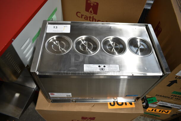 BRAND NEW SCRATCH AND DENT! Crathco BASE E47/E49-3 Classic Bubbler Series Quadruple 2.4 Gallon Bowl Stainless Steel Cold Beverage Dispenser. Base Only. Tested and Working! - Image 3 of 5