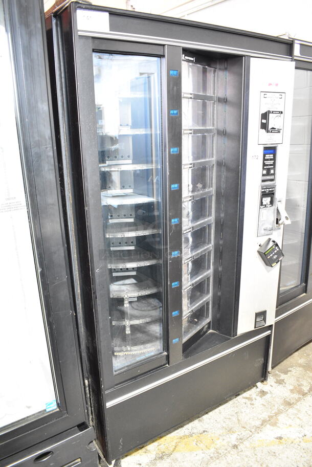 Shoppertron-Domestic 431D Metal Commercial Vending Machine w/ Credit Card Reader. Lock Was Removed; No Key. Tested and Powers On But Does Not Get Cold - Image 1 of 7