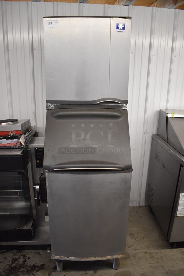 Manitowoc SY0324A Stainless Steel Commercial Ice Head on Commercial Ice Bin. 115 Volts, 1 Phase. 