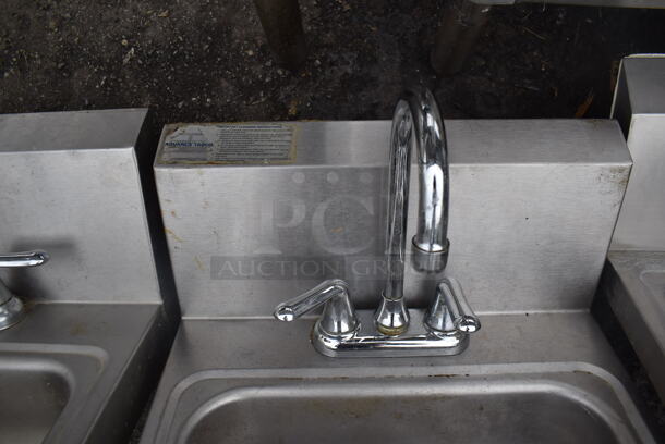 Stainless Steel Single Bay Wall Mount Sink w/ Faucet and Handles. 17x17x24 - Image 4 of 5