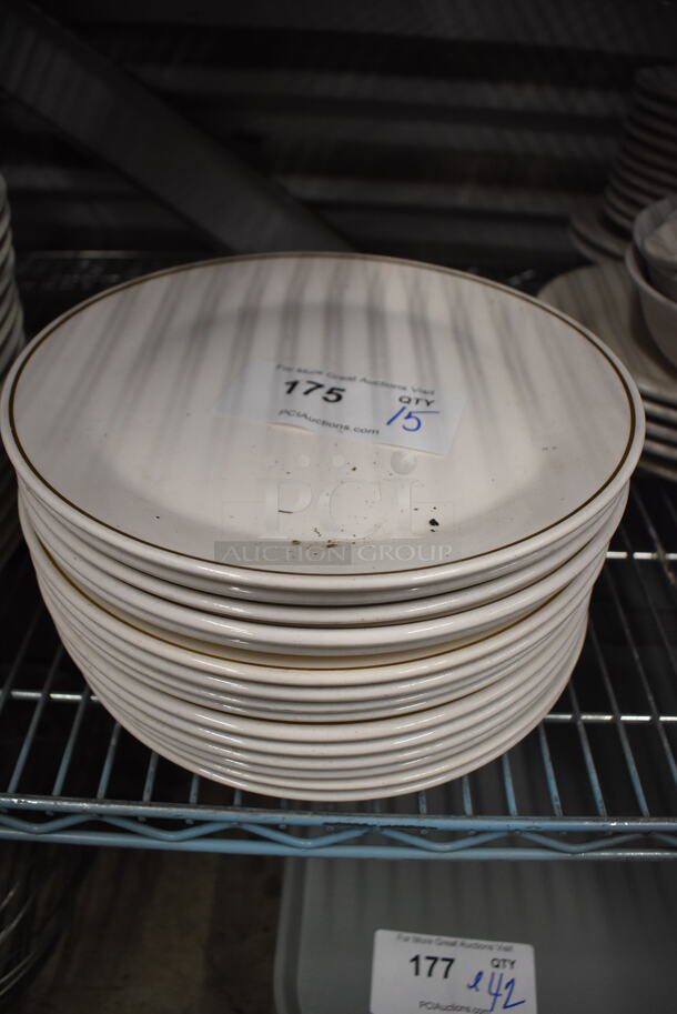 15 White Ceramic Plates. 10.5x10.5x1. 15 Times Your Bid!