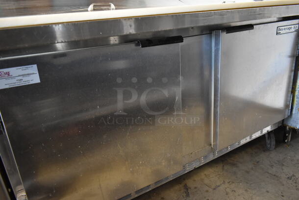 Beverage Air SUR60-16C Stainless Steel Commercial Sandwich Salad Prep Table Bain Marie Mega Top on Commercial Casters. 115 Volts, 1 Phase. Tested and Powers On But Does Not Get Cold - Image 5 of 8
