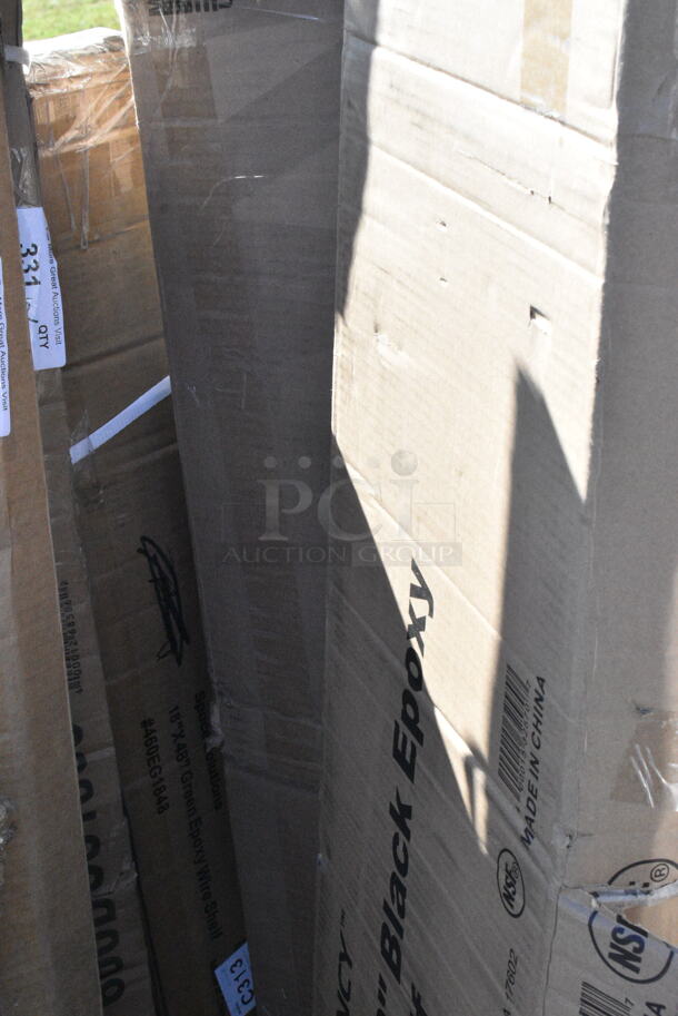 2 BRAND NEW SCRATCH AND DENT! Items Including 460EB1260 Regency 12" x 60" NSF Black Epoxy Wire Shelf and 460EG1848 Regency 18" x 48" NSF Green Epoxy Wire Shelf. 2 Times Your Bid! May Be Missing Pieces.  - Image 3 of 6