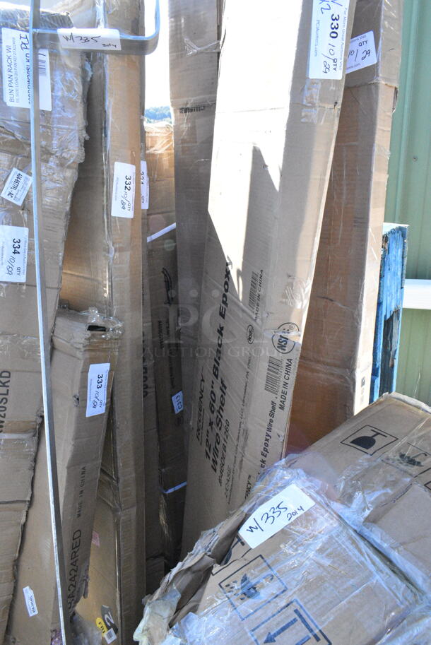 2 BRAND NEW SCRATCH AND DENT! Items Including 460EB1260 Regency 12" x 60" NSF Black Epoxy Wire Shelf and 460EG1848 Regency 18" x 48" NSF Green Epoxy Wire Shelf. 2 Times Your Bid! May Be Missing Pieces.  - Image 4 of 6