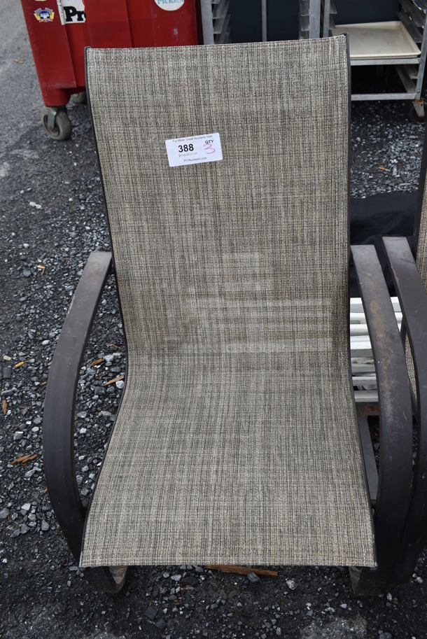 3 Metal Patio Chairs w/ Arm Rests. 24x28x41. 3 Times Your Bid! - Image 4 of 5