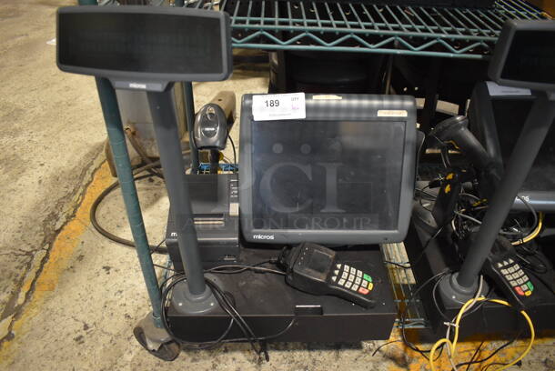 Micros 15" POS Monitor, Epson M129H Receipt Printer, Barcode Scanner, Credit Card Reader and Metal Cash Drawer. - Image 1 of 11