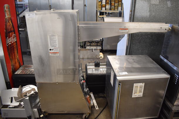 Adamatic RK2100 Stainless Steel Commercial Floor Style Electric Powered Bagel Dough Divider Former on Commercial Casters. 208 Volts, 3 Phase. 9x23x61 - Image 1 of 8