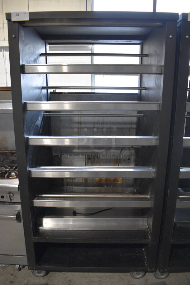 Metal Commercial Floor Style Bakery Bagel Display Transport Rack on Commercial Casters. 38.5x34x76