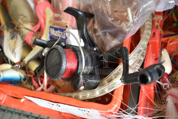 ALL ONE MONEY! Bin of Various Items Including Reel, Hooks and Fishing Lures - Image 3 of 8