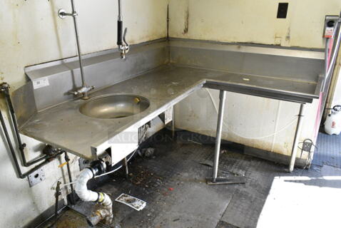 Stainless Steel Commercial Right Side Dirty Dishwasher Table. BUYER MUST REMOVE: Bring Tools and Manpower Needed To Remove This Item. (kitchen)
