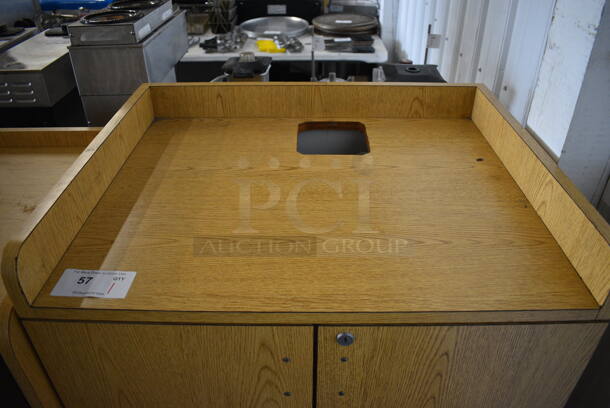 Wood Pattern Trash Can Shell w/ 2 Doors. 30x24x46 - Image 2 of 5