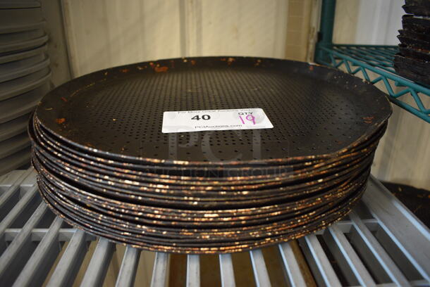19 Metal Perforated Round Baking Pans. 15.25x15.25x1. 19 Times Your Bid!
