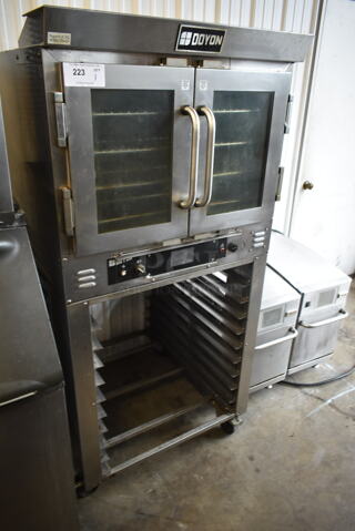 Doyon JA4 Stainless Steel Commercial  Oven w/ Lower Pan Rack on Commercial Casters. 120/208 Volts, 3 Phase. 