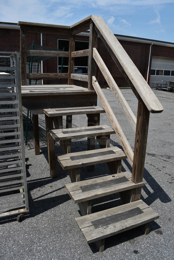 Wooden Stairs w/ Platform. 97x45x87