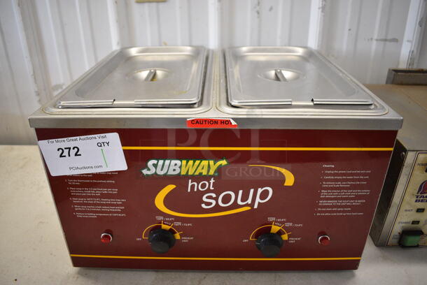2011 Nemco Model 6130-SUB Stainless Steel Commercial Countertop 2 Well Food Warmer. 120 Volts, 1 Phase. 17x14.5x11. Tested and Working!