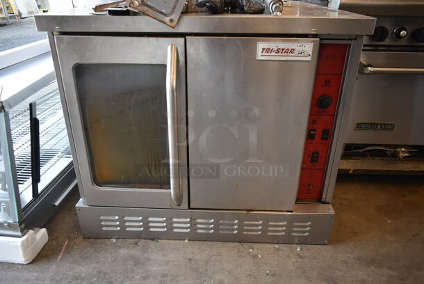 Tri-Star Stainless Steel Commercial Natural Gas Powered Full Size Convection Oven w/ Metal Legs, View Through Door, Solid Door, Metal Oven Racks and Thermostatic Controls. - Image 2 of 4