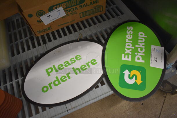 2 Oval Signs; Express Pickup and Please Order Here. 15x10. 2 Times Your Bid! - Image 2 of 3