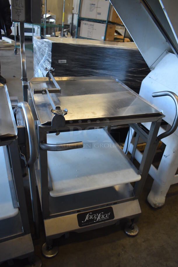 Face to Face Stainless Steel Commercial Floor Style Portable Meat Slicer Cutting Station on Commercial Casters. 24x27x54 - Image 2 of 8