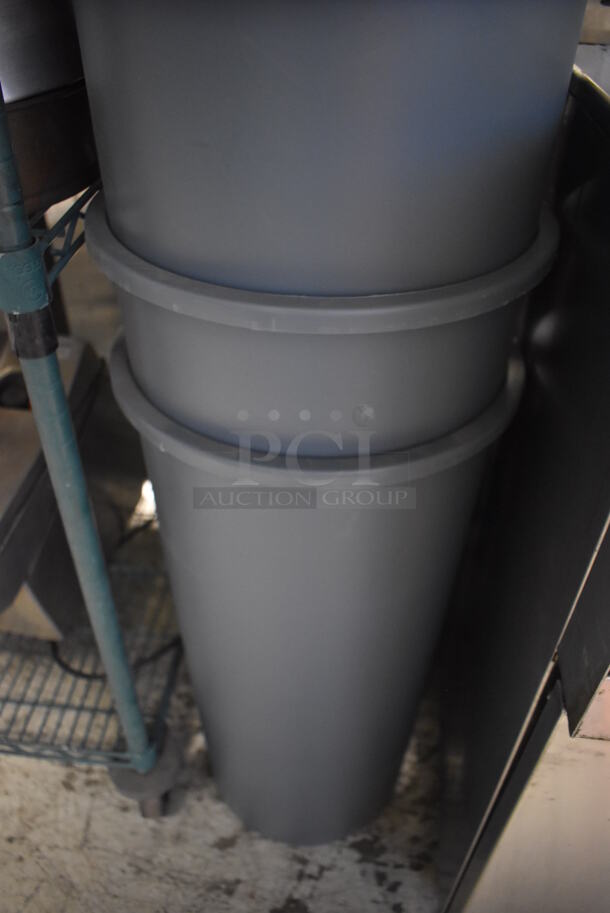 12 BRAND NEW! Rubbermaid Gray Poly Round Trash Cans. 13.5x13.5x27. 12 Times Your Bid! - Image 3 of 4