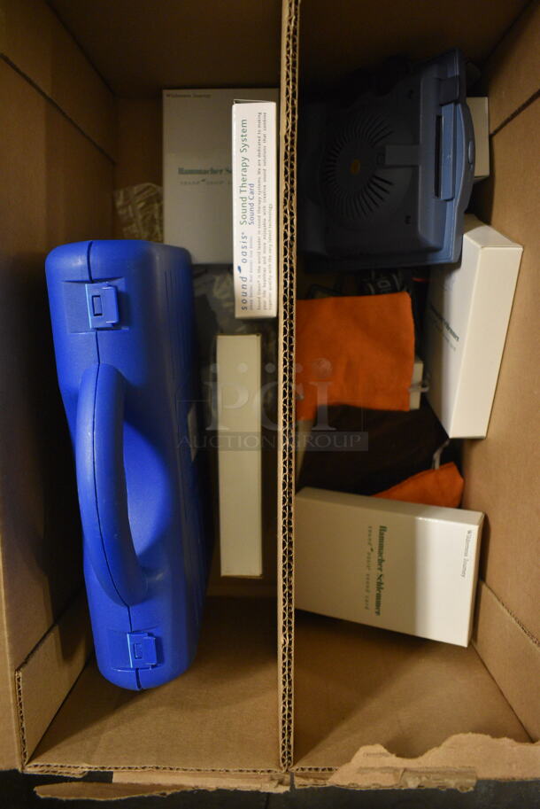 ALL ONE MONEY! Floor Lot of Various Items Including Bamboo Box, 32oz Plastic Bottles, BMR NeuroTech NT2000 Stimulator Unit, Wooden Display Stools, and Intertex Vacuum Cleaner - Image 2 of 12