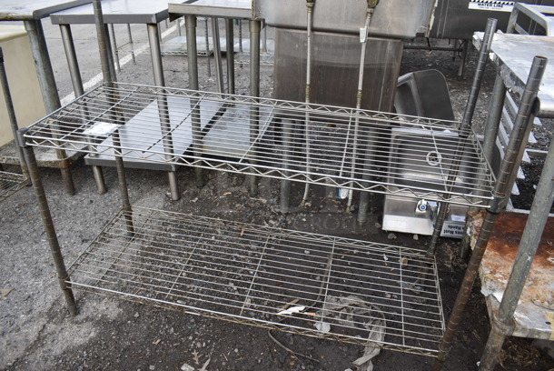 Chrome Finish 2 Tier Wire Shelving Unit. BUYER MUST DISMANTLE. PCI CANNOT DISMANTLE FOR SHIPPING. PLEASE CONSIDER FREIGHT CHARGES. 36x18x38.5 - Image 4 of 5