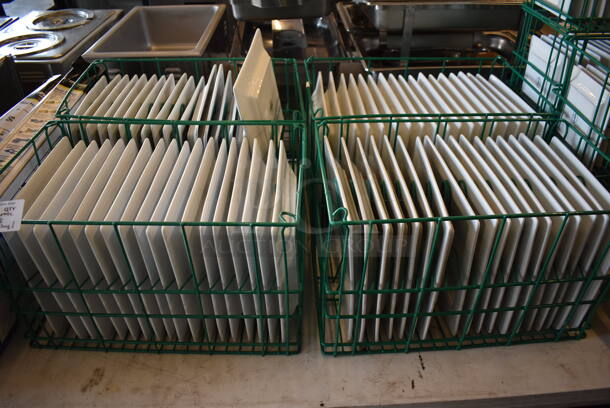ALL ONE MONEY! Lot of 4 Crates of 18 White Ceramic Square Plates. Missing 1 Plate. 11x11x1 - Image 4 of 4