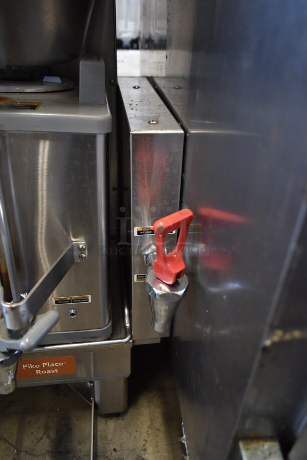 2015 Bunn DUAL SH DBC Stainless Steel Commercial Countertop Double Coffee Machine w/ Hot Water Dispenser, 2 Coffee Servers and 2 Metal Brew Baskets. 120/208 Volts, 1 Phase.  - Image 4 of 10