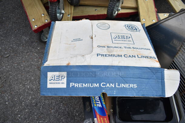 ALL ONE MONEY! Lot of Various Items Including Trash Can Bags, Poly Bin and Rack - Image 2 of 10