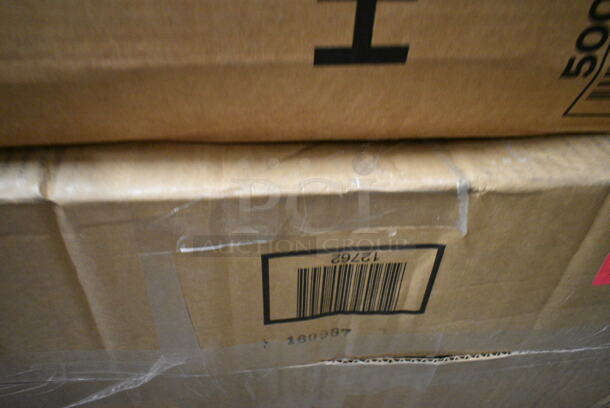 PALLET LOT of 26 BRAND NEW Boxes Including 375STM85BK GET STM-85-BK 8 1/2" Black Polypropylene Round Steamer Set - 12/Pack, 347TCL12 Choice 12 oz. Clear Disposable Plastic Tumbler - 500/Case, 127CH Choice 4 oz. Clear RPET Hinged Deli Container - 400/Case, 130HBKCUTFW Visions Individually Wrapped Black Heavy Weight Plastic Fork - 1000/Case, 999SP10BK Visions Florence 10" Square Black Plastic Plate, 50012W Choice 12 oz. White Poly Paper Hot Cup - 1000/Case, 128HDLDBULK ChoiceHD Microwavable Translucent Plastic Deli Container Lid - 480/Case, 129MCR50B Choice 48 oz. Black Round Microwavable Heavy Weight Container with Lid 9" - 150/Case, 95TO953WHTU Choice 9" x 5" x 3" White Take Out Lunch Box / Chicken Box with Tuck Top - 250/Case. 26 Times Your Bid!  - Image 9 of 12