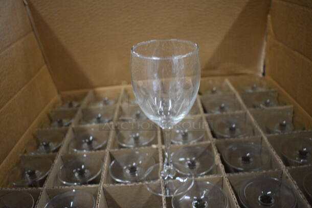 36 BRAND NEW IN BOX! Arcoroc Excalibur Wine Glasses. 3x3x7.5. 36 Times Your Bid!