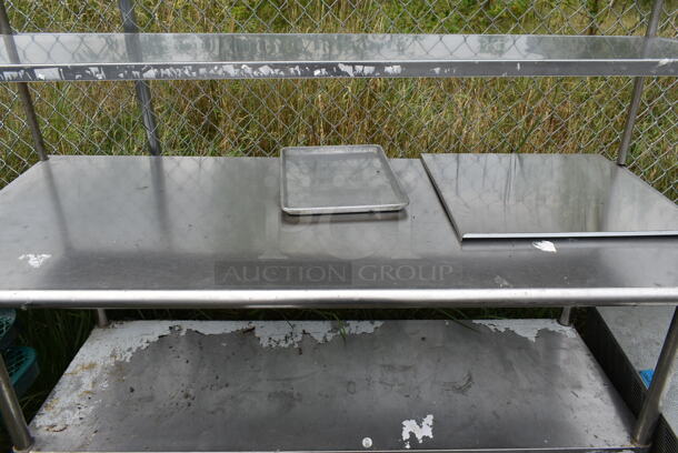 Stainless Steel Table w/ 2 Tier Over Shelf and Under Shelf. - Image 4 of 6