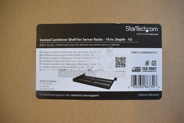 ALL ONE MONEY! Lot of 3 BRAND NEW IN BOX! StarTech Vented Cantilever Shelf for Server Rack - Image 1 of 3
