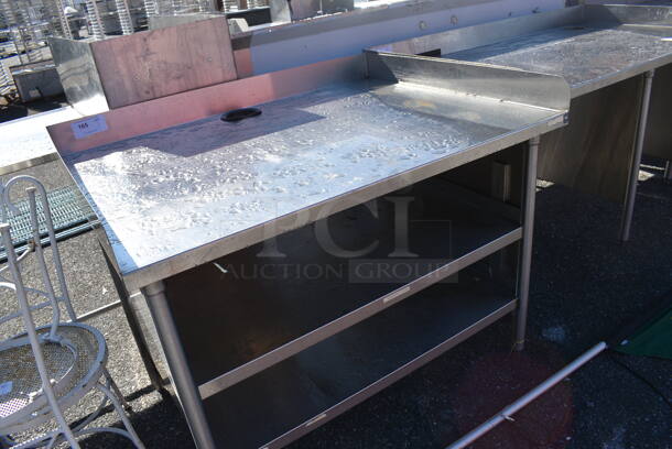 Stainless Steel Commercial Table w/ Under Shelves, Back and Side Splash Guards. 48x32x38 - Image 2 of 4