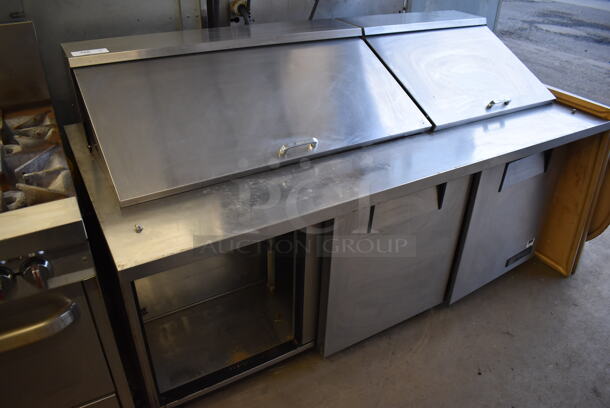 2013 True TSSU-72-30M-B-ST Stainless Steel Commercial Sandwich Salad Prep Table Bain Marie Mega Top on Commercial Casters. Missing Door. 115 Volts, 1 Phase. 72x35x44. Tested and Powers On But Does Not Get Cold - Image 5 of 8