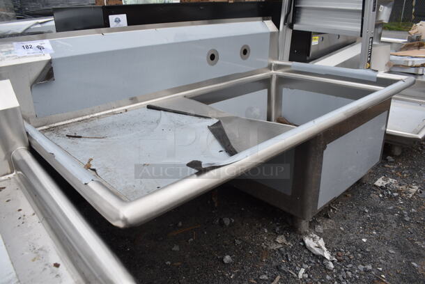 BRAND NEW SCRATCH AND DENT! Regency 600S1232324L Stainless Steel Commercial Single Bay Sink w/ Left Side Drain Board. - Image 3 of 8