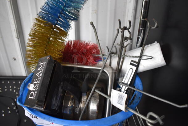 ALL ONE MONEY! Lot of Various Items Including Metal Pieces and Duster in Blue Poly Hamper! - Image 3 of 3