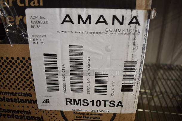 BRAND NEW SCRATCH AND DENT! 2024 Amana RMS10TSA Stainless Steel Commercial Countertop Microwave Oven. 120 Volts, 1 Phase. - Image 3 of 3