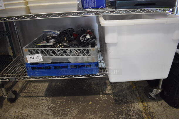 ALL ONE MONEY! Tier Lot of Various Items Including Poly Bin, Dish Caddies and Wires